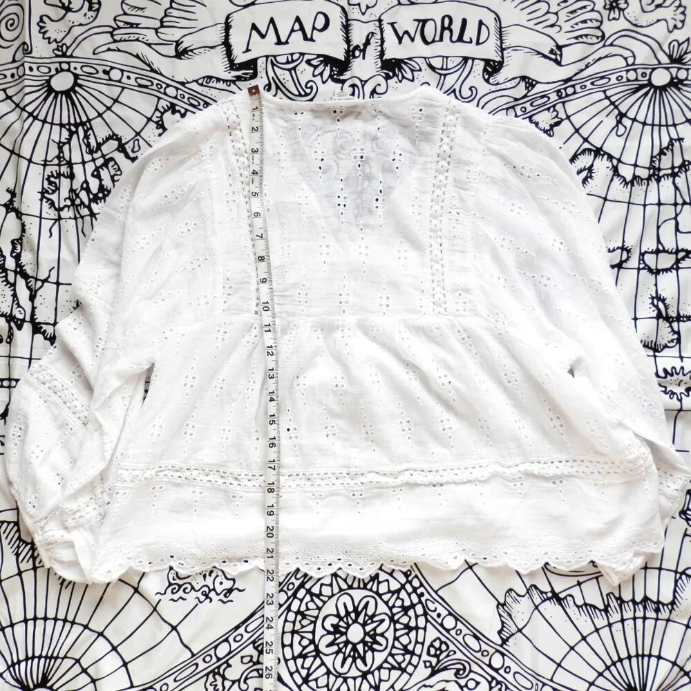 AE || Eyelet Boho Long Sleeve Blouse - Picture 7 of 7